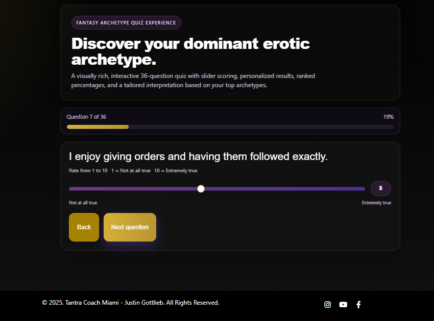 Tantra Love Coach quiz question