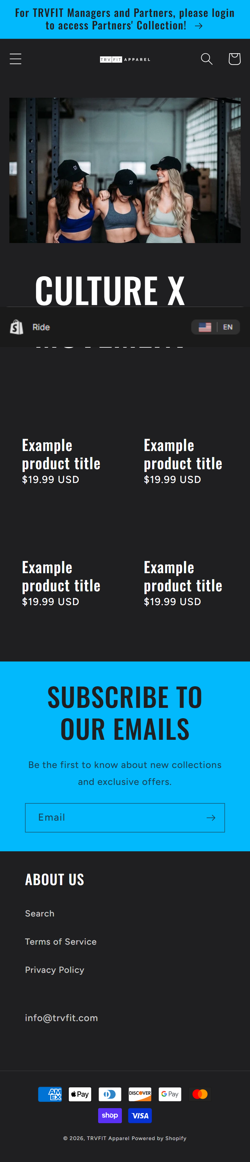 TRVFIT Shopify wholesale experience